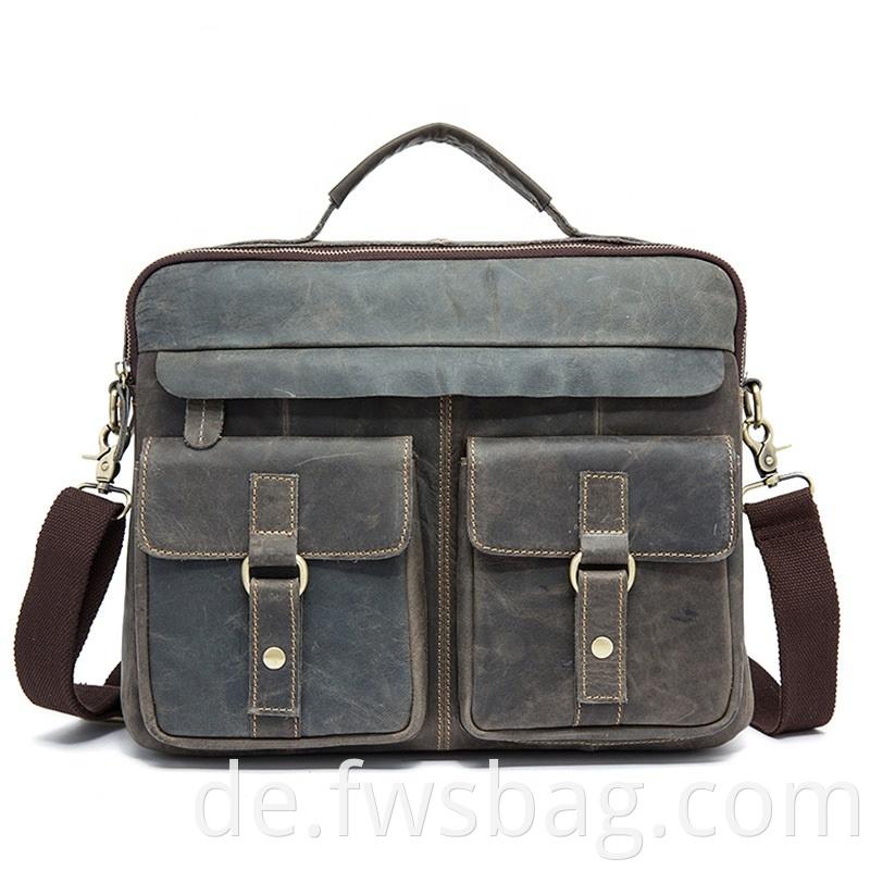 Factory Price Oem Office Business Real Leather Handbag Vintage Briefcase Laptop Bag For Men3